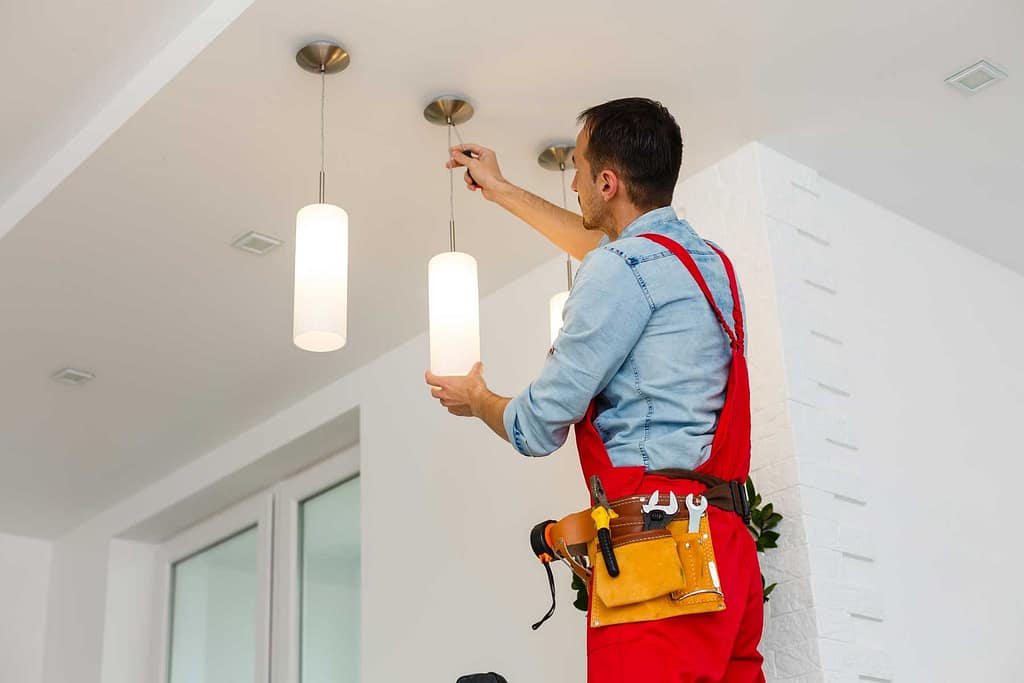 LED spotlight replacement and ceiling light installation service in Dubai.