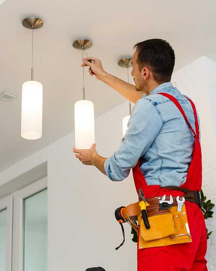 LED spotlight replacement and ceiling light installation service in Dubai.